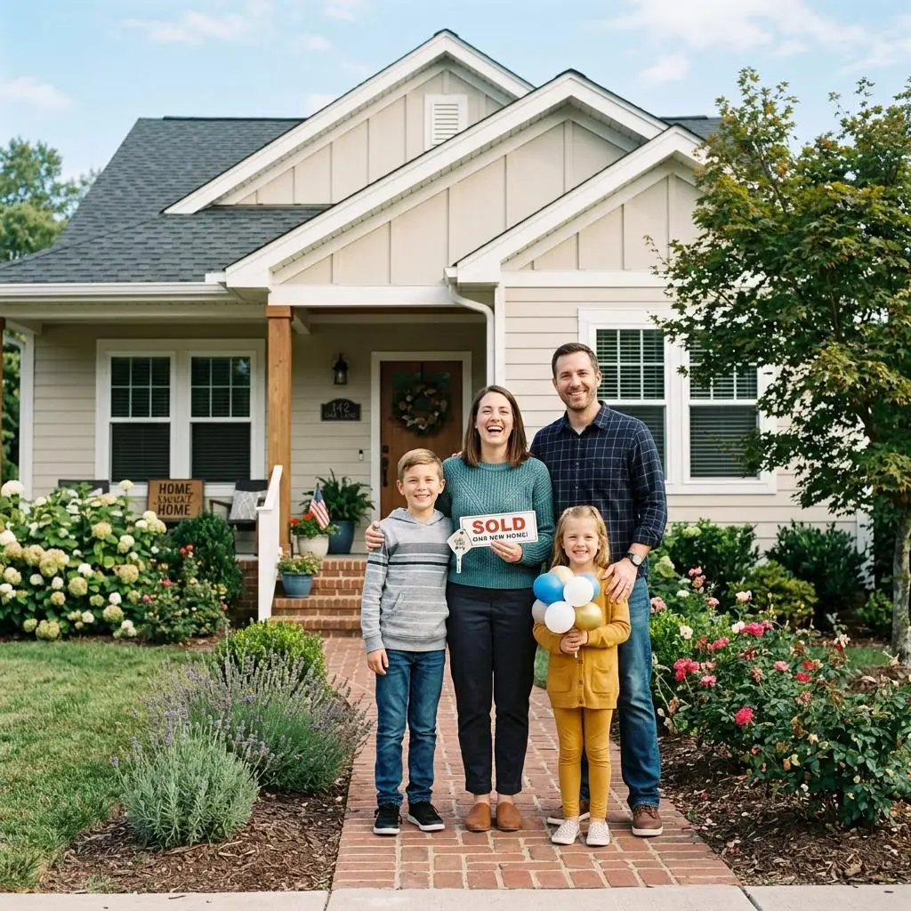 Family reviewing finance options